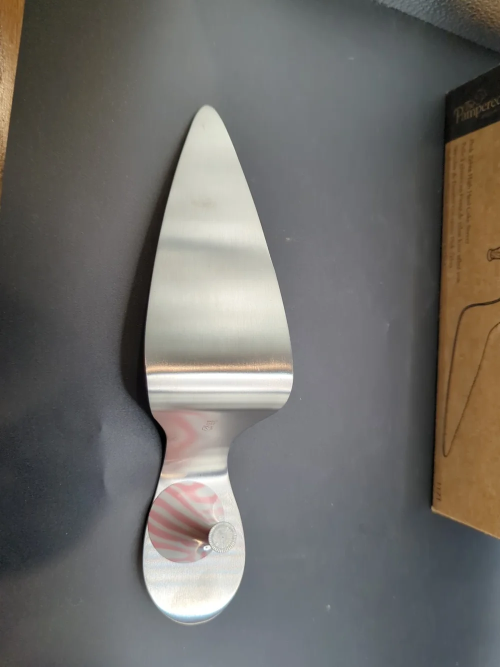 Pampered Chef- Pink Zebra High Heel Cake Server with Box- #1171- Magnetic Heel